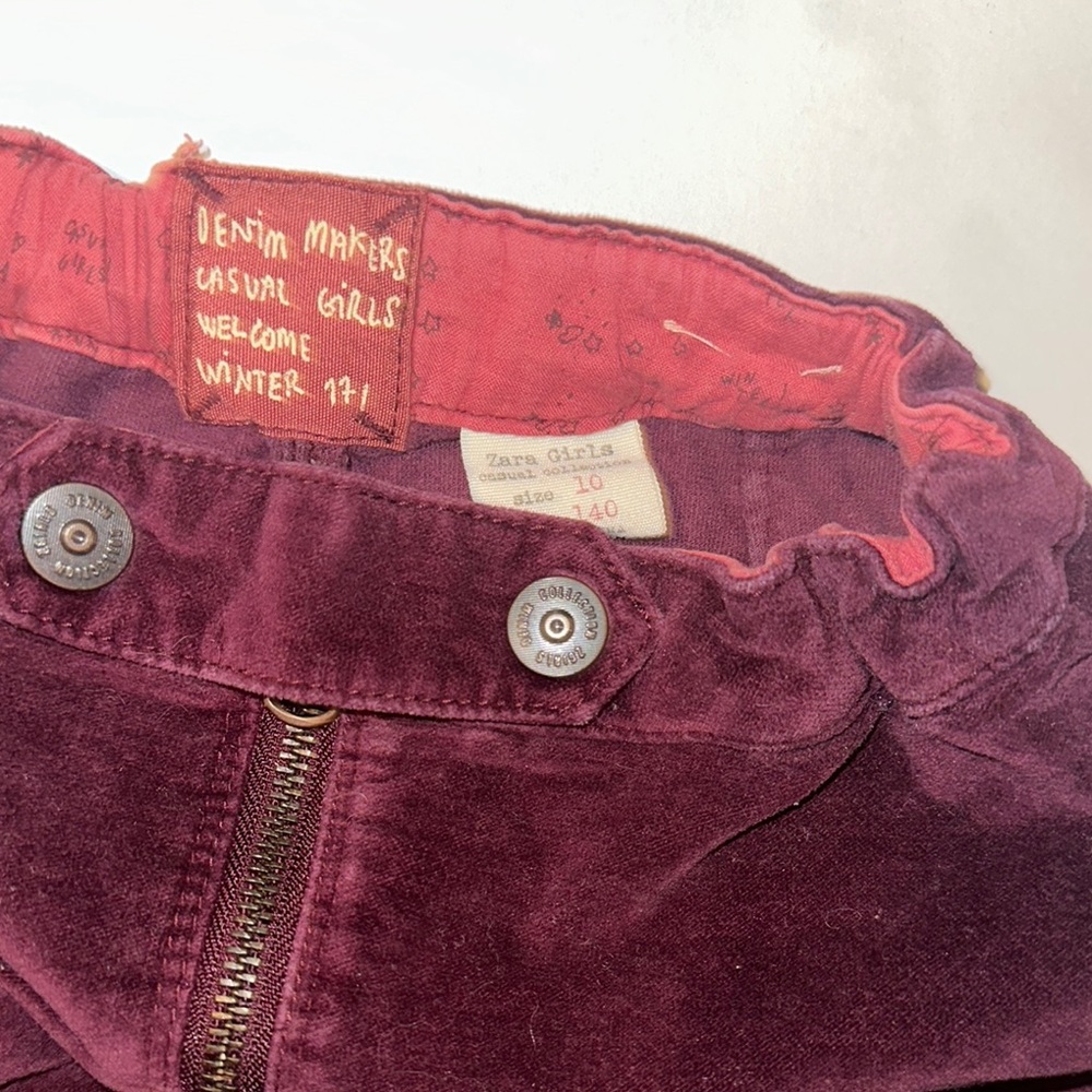 Zara Girls Purple Corduroy Pants